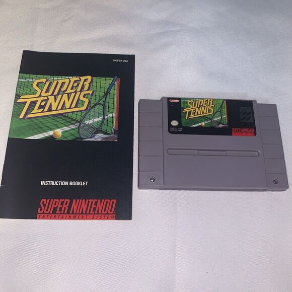 Vintage Super Tennis Super Nintendo SNES CIB video game , booklet included - Picture 1 of 6